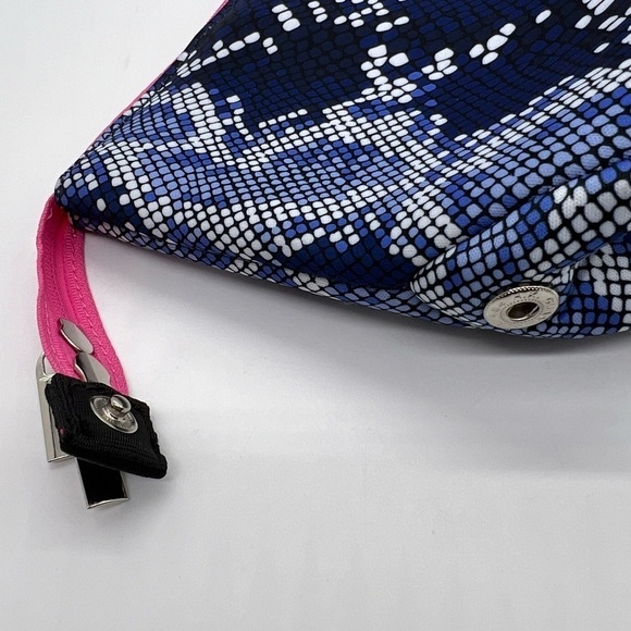 TAYLOR GRAY SARAH LARGE CARRYALL COSMETICS BAG BLUE SNAKESKIN PATTERN NWT - Picture 15 of 16